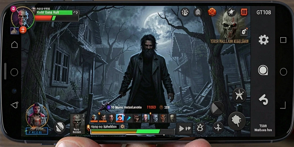 Gameplay GT108 yang menegangkan dan mencekam dalam suasana horror.