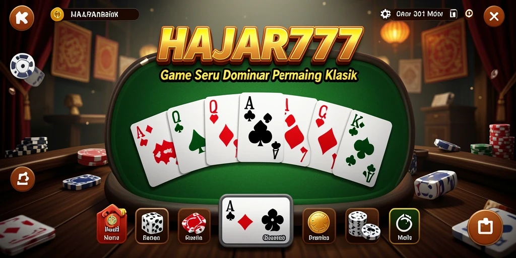 Tangkapan layar utama gameplay Domino HAJAR777 yang seru.