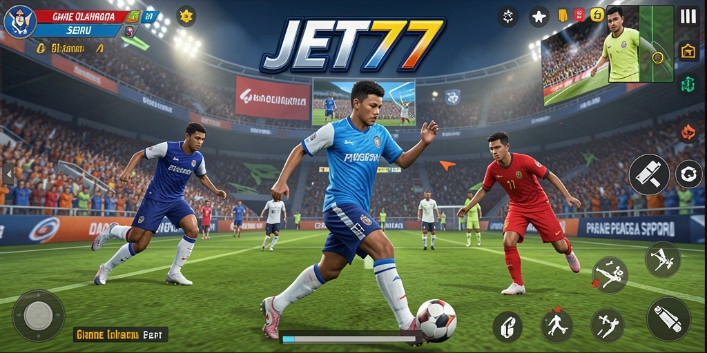 Tampilan seru dari gameplay JET77 yang menampilkan olahraga kompetitif.