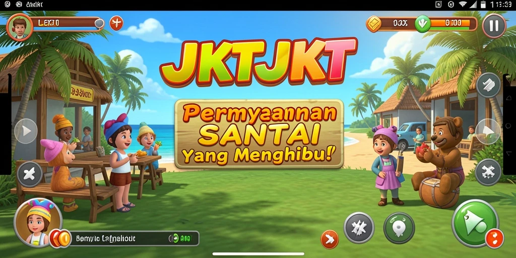 Screenshot gameplay JKTJKT yang menunjukkan aksi menyenangkan dan interaktif.