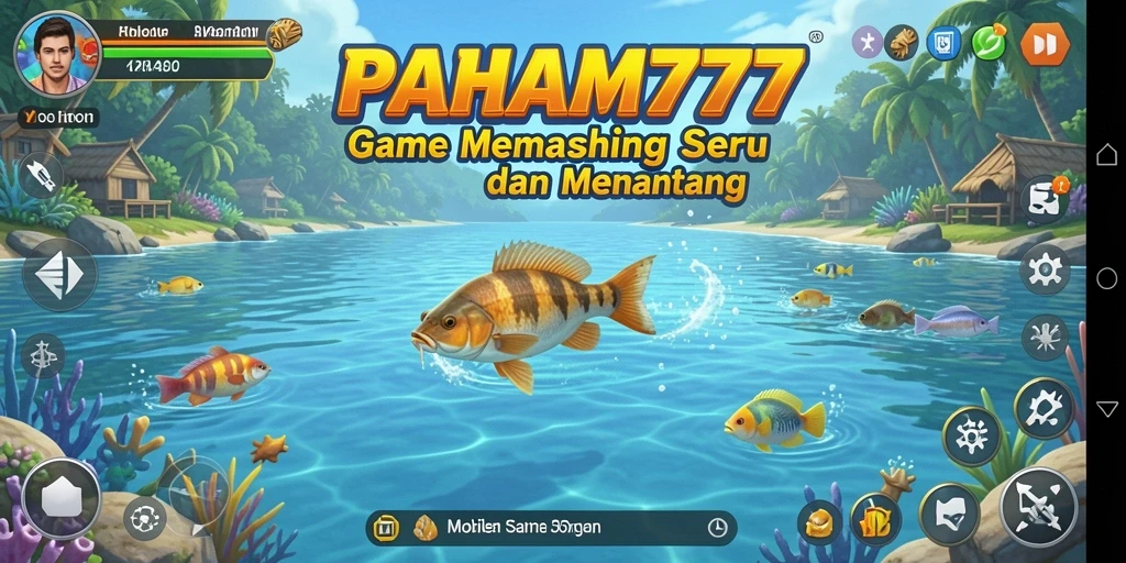 Screenshot utama PAHAM777 yang menampilkan aksi memancing yang seru.