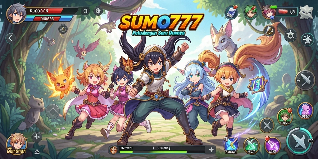 Tampilan menarik dari gameplay SUMO777 yang penuh warna.
