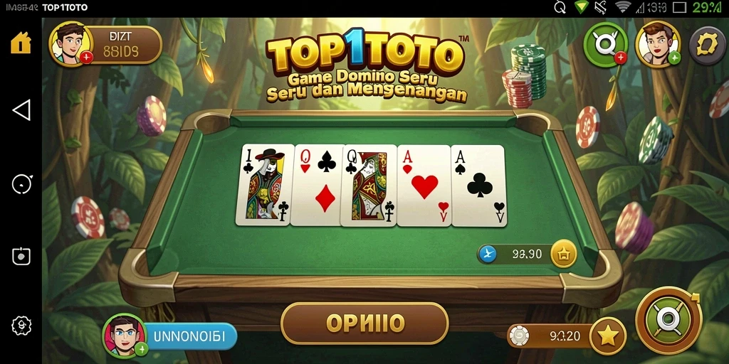 Screenshot gameplay <strong>TOP1TOTO</strong> menunjukkan keseruan bermain Domino.